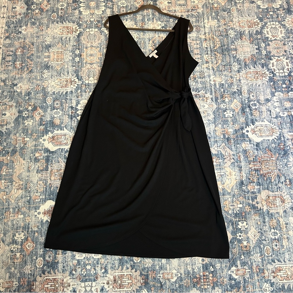 H&M Black Midi Dress with V-Neck